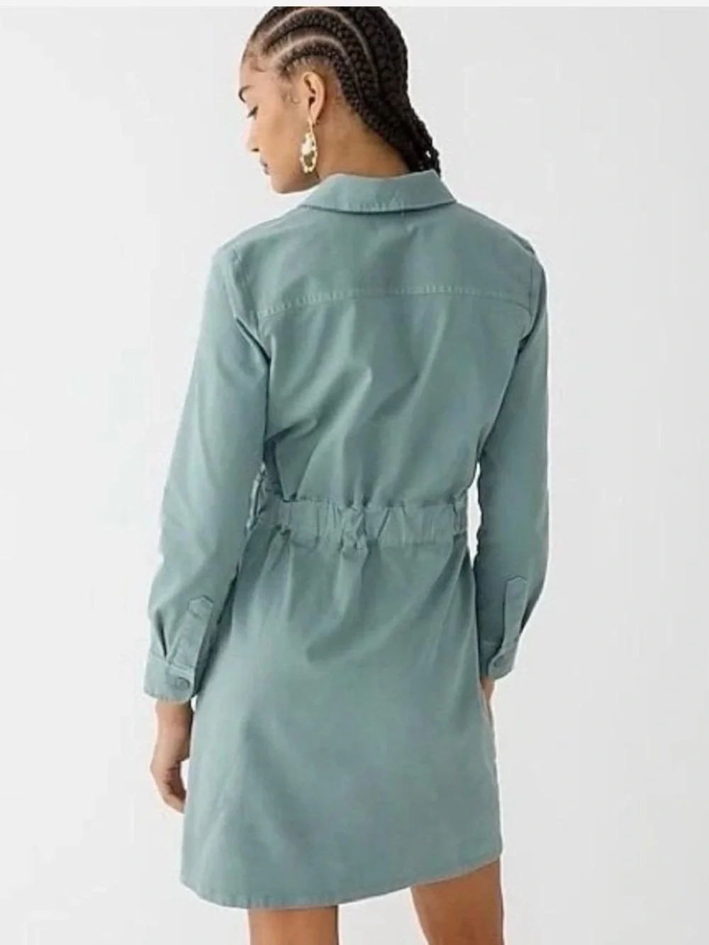 J. Crew Sage Green Utility Midi Dress
